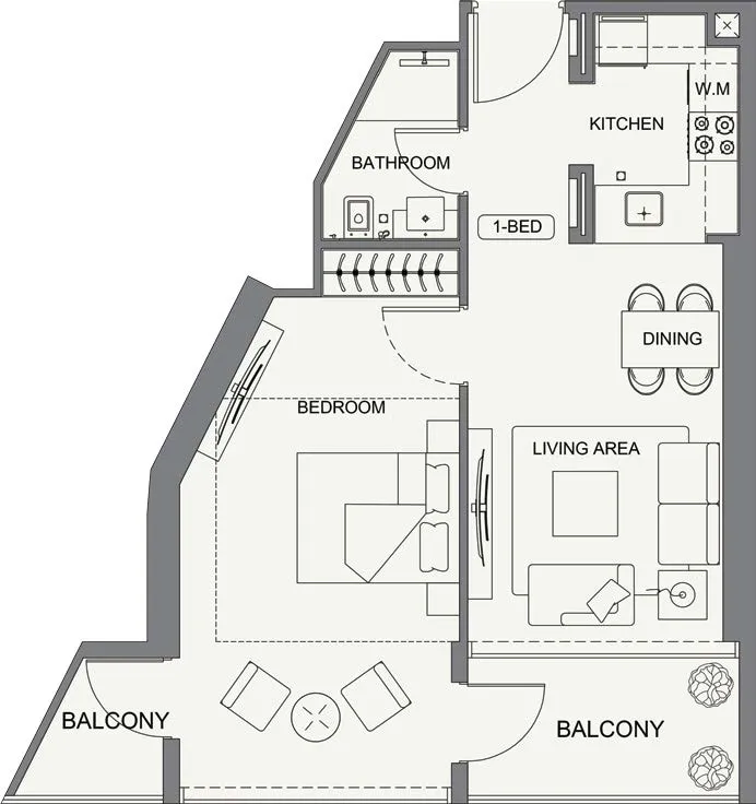 Floor plan — 1 BR