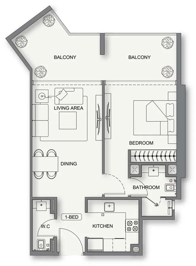 Floor plan — 1 BR