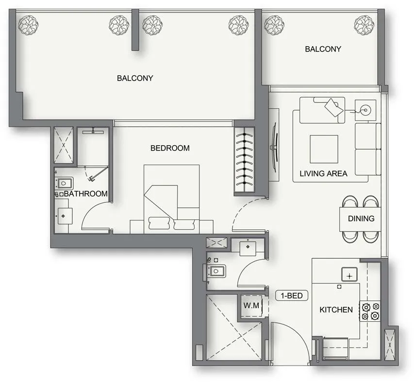 Floor plan — 1 BR