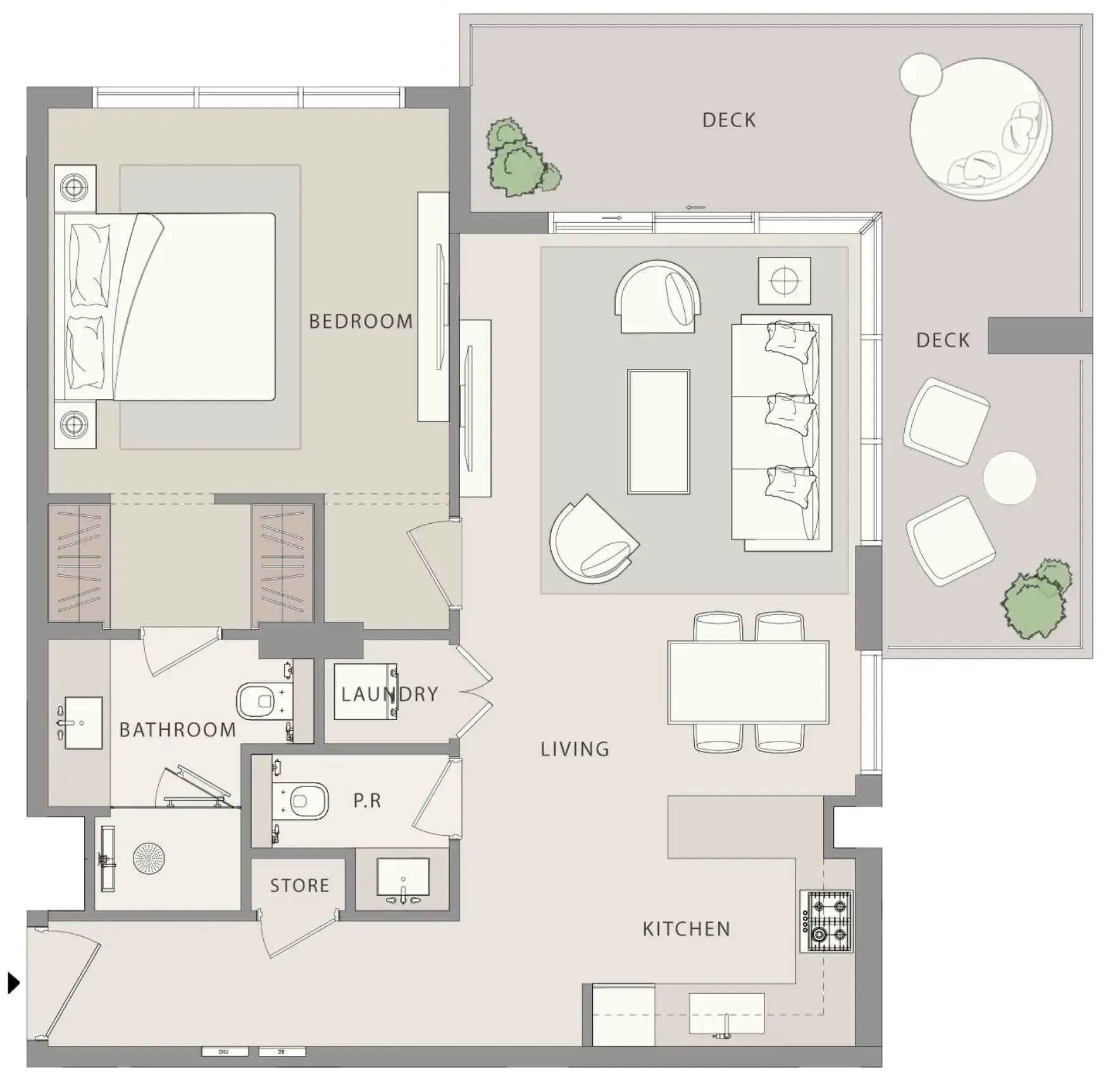 Floor plan — 1 BR