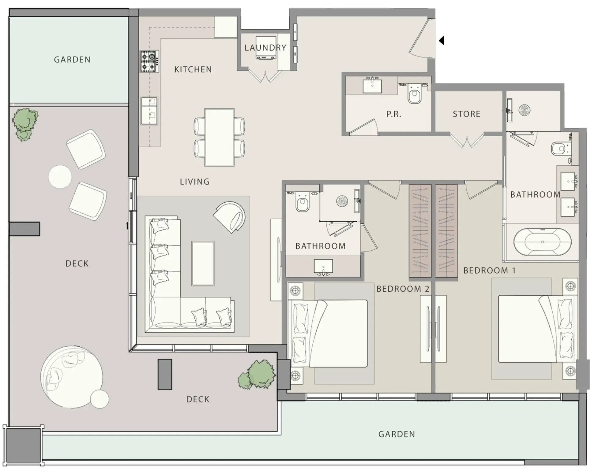 Floor plan — 2 BR