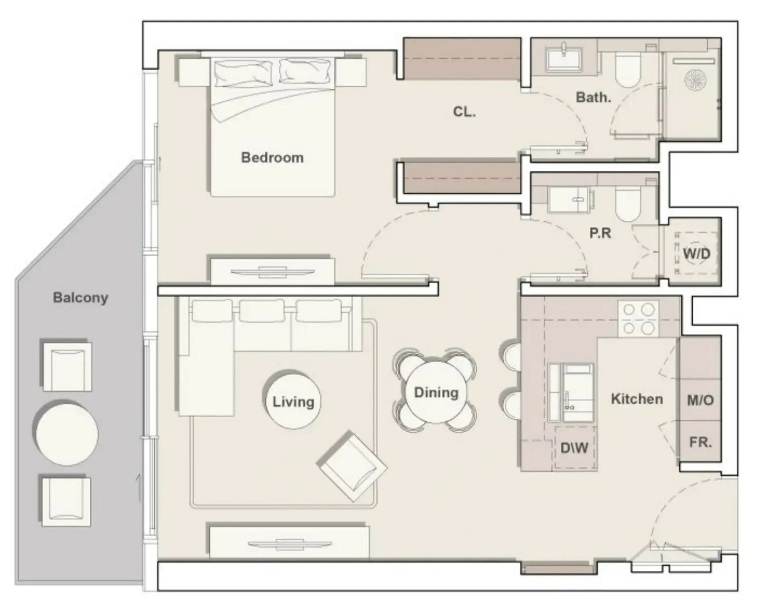 Floor plan — 1 BR