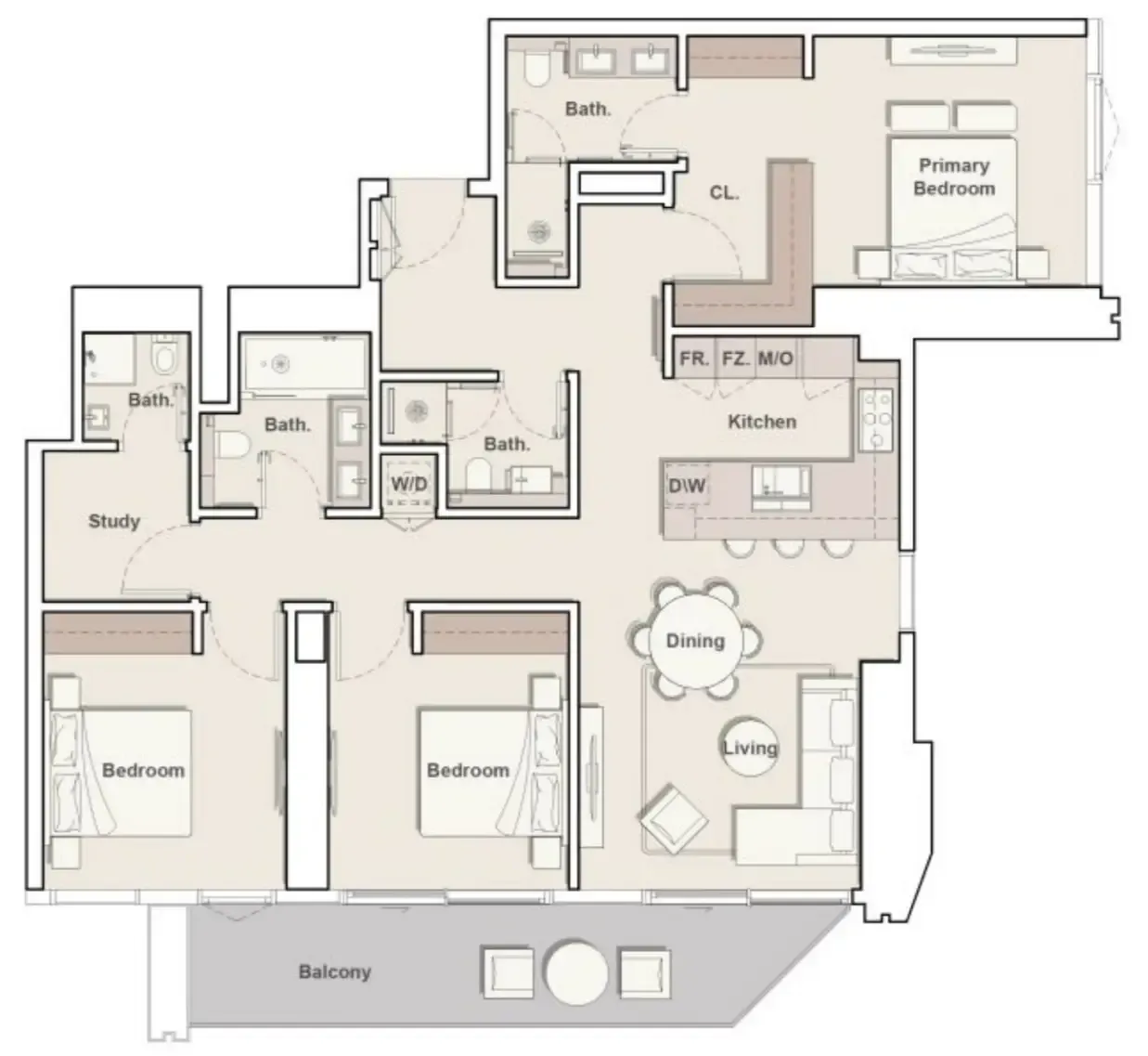 Floor plan — 3 BR