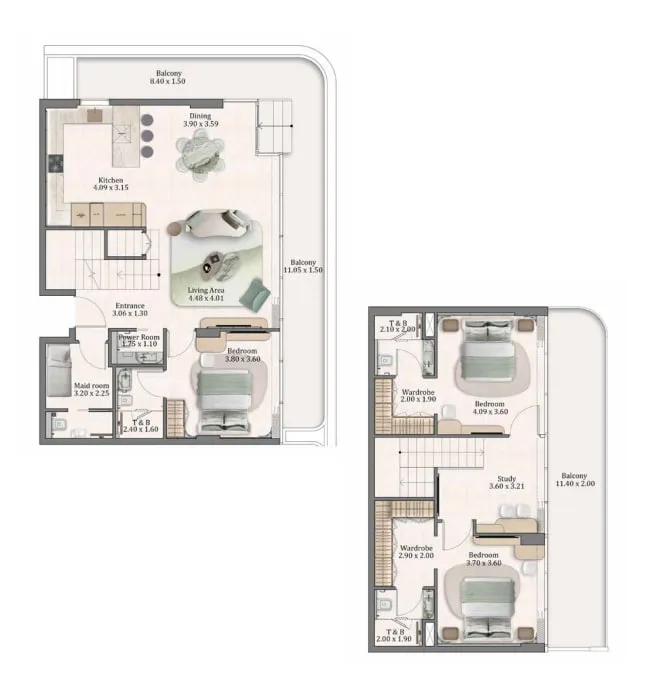 Floor plan — 3 BR