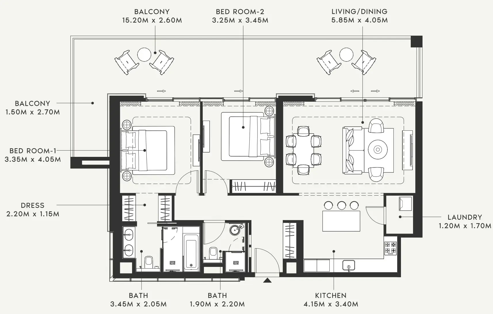 Floor plan — 2 BR