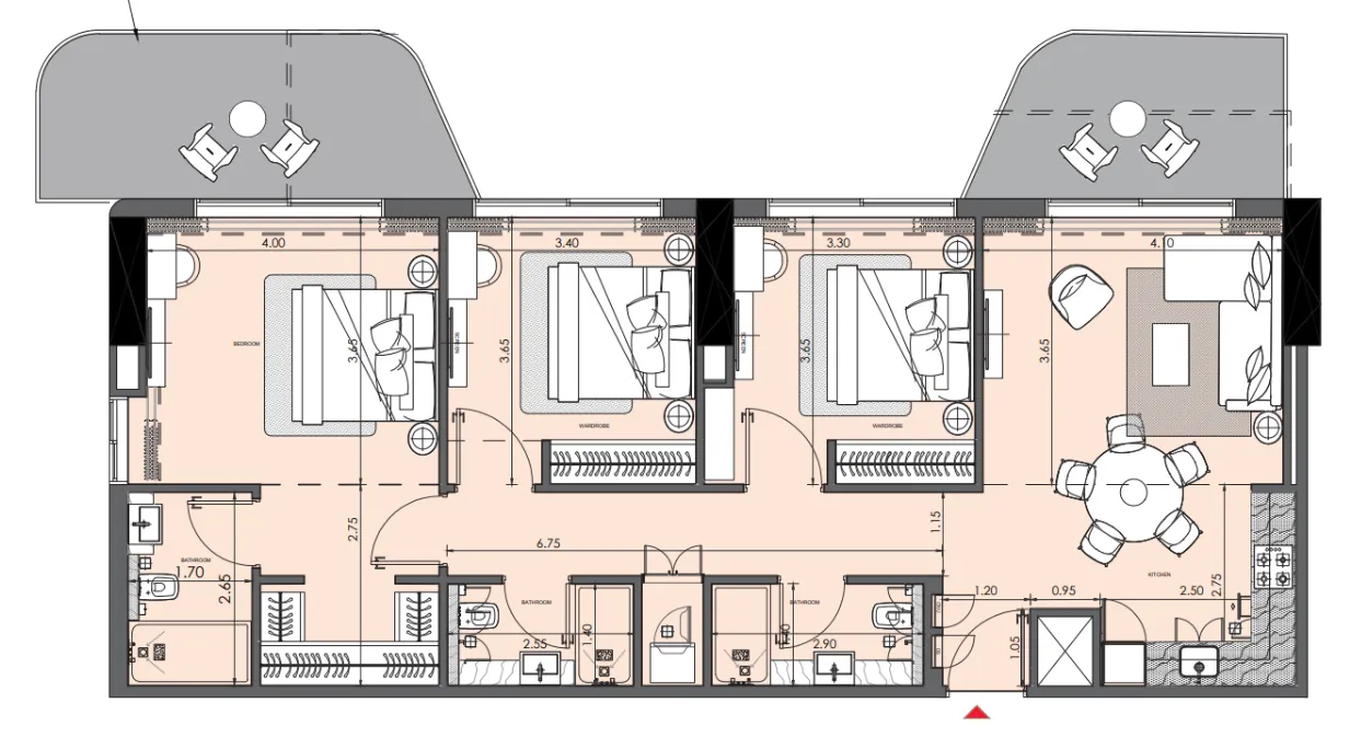 Floor plan — 3 BR
