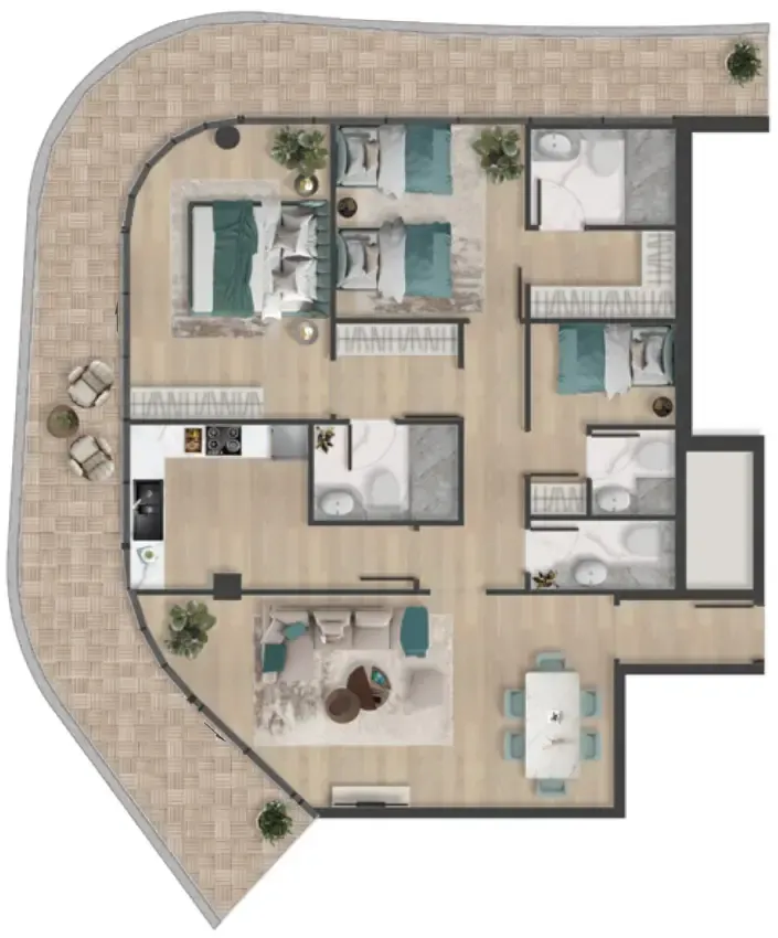 Floor plan — 2 BR