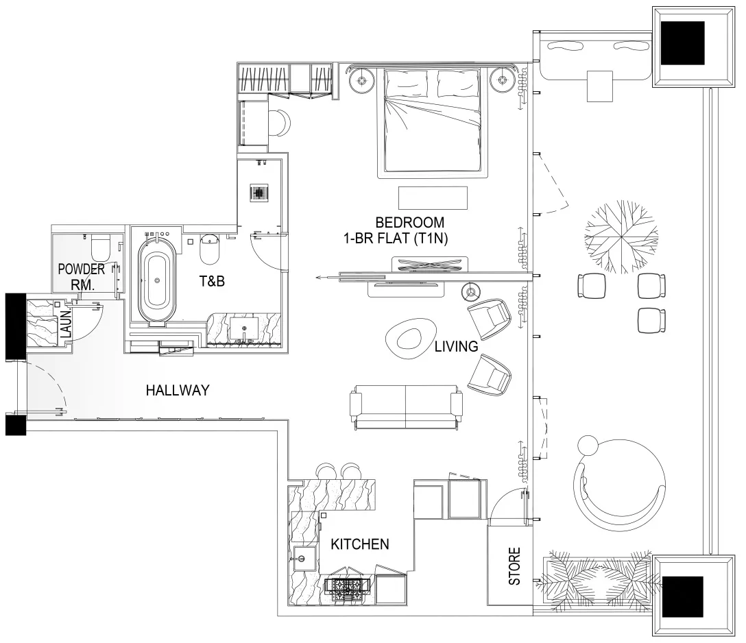 Floor plan — 1 BR