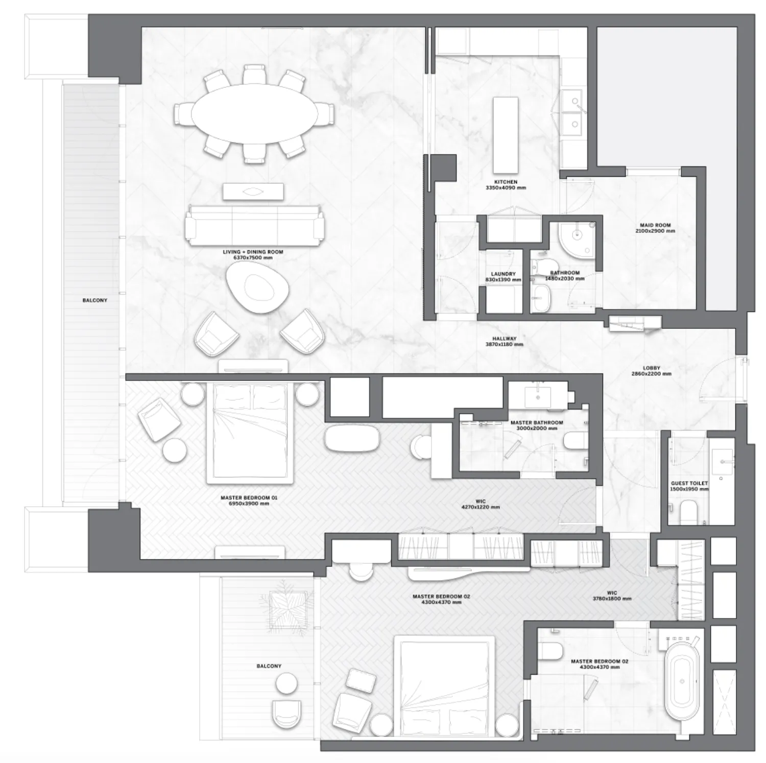Floor plan — 2 BR