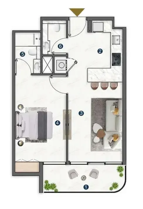 Floor plan — 1 BR