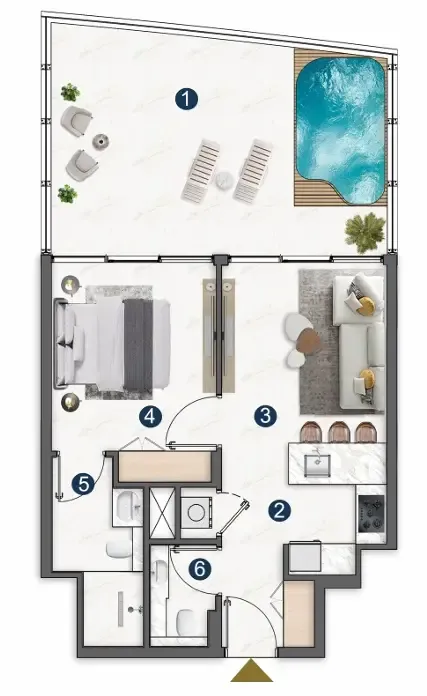 Floor plan — 1 BR