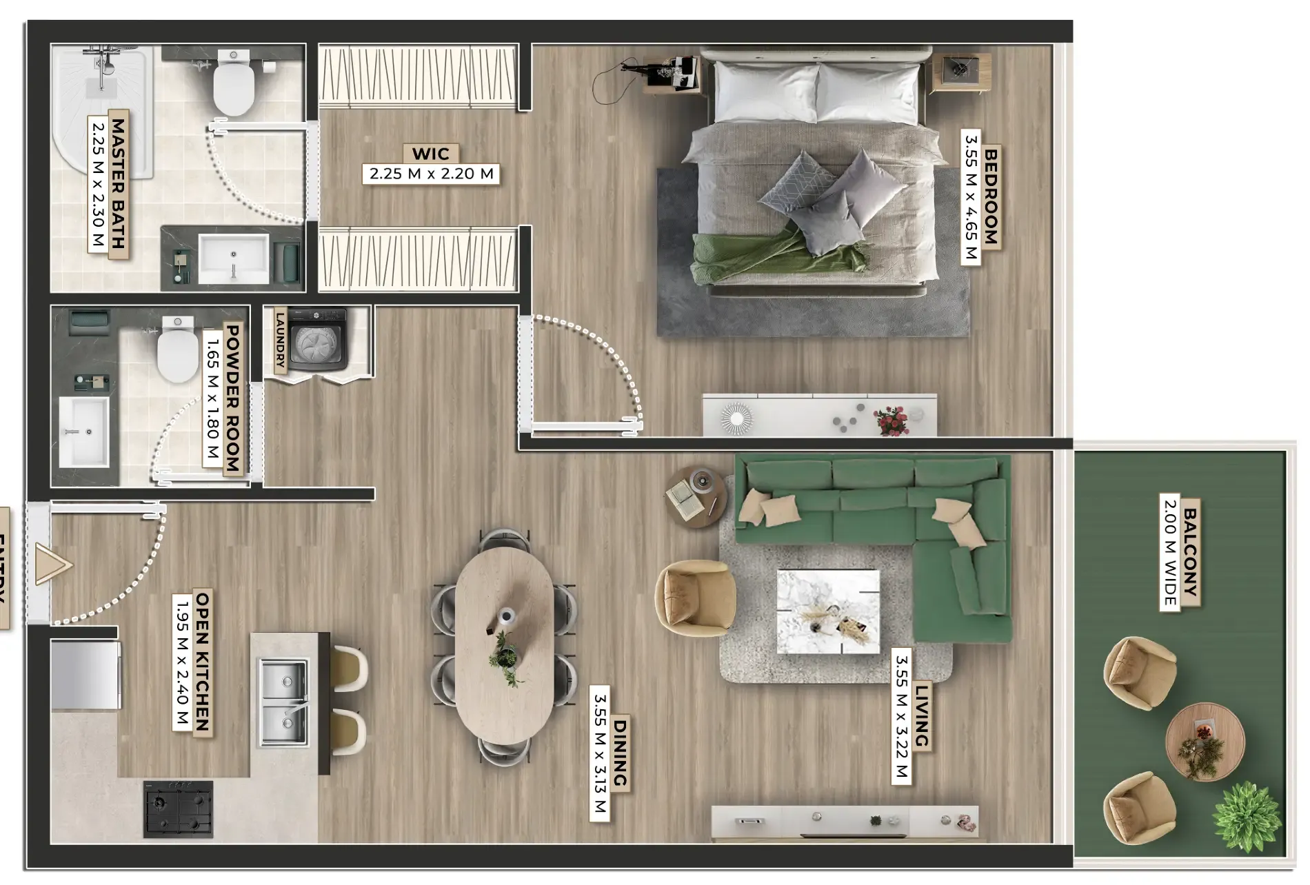 Floor plan — 1 BR