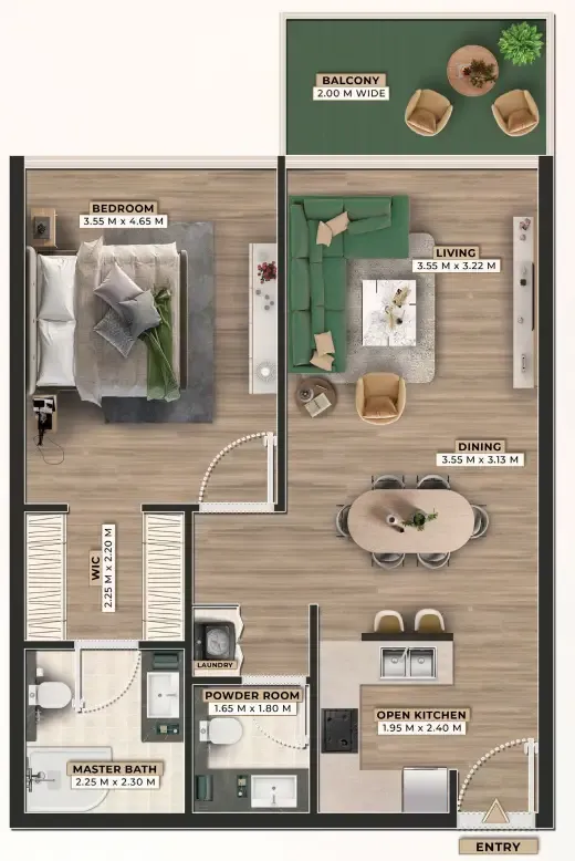 Floor plan — 1 BR