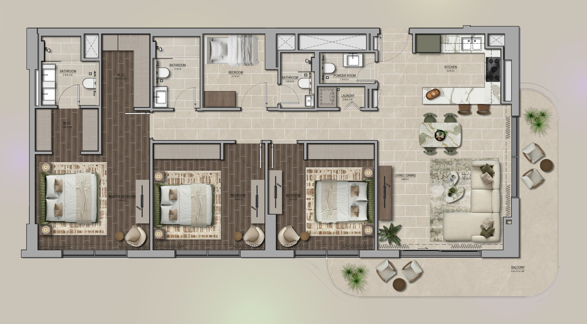 Floor plan — 3 BR
