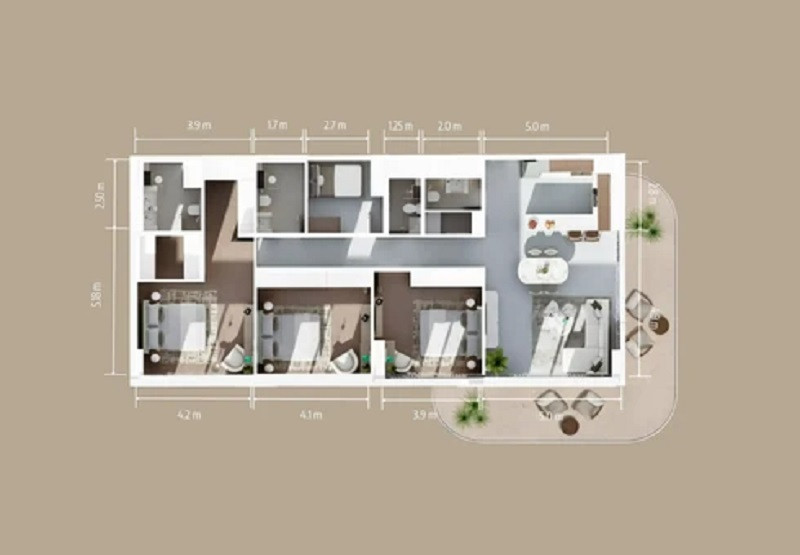 Floor plan — 3 BR
