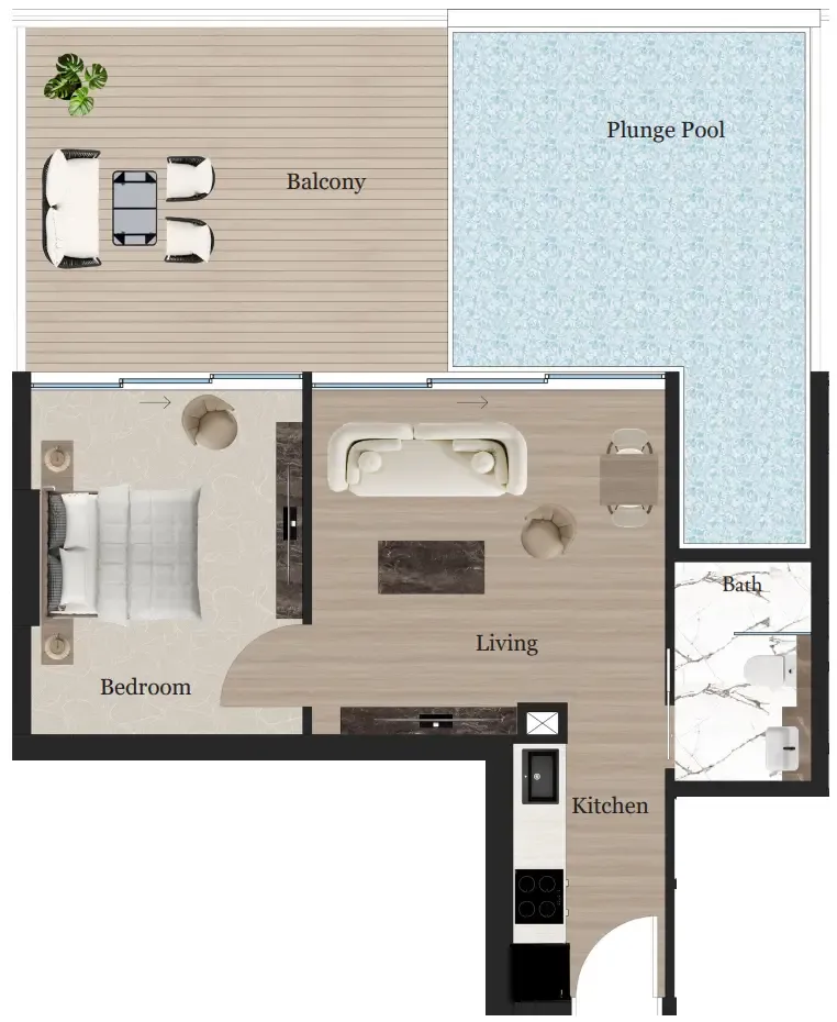 Floor plan — 1 BR