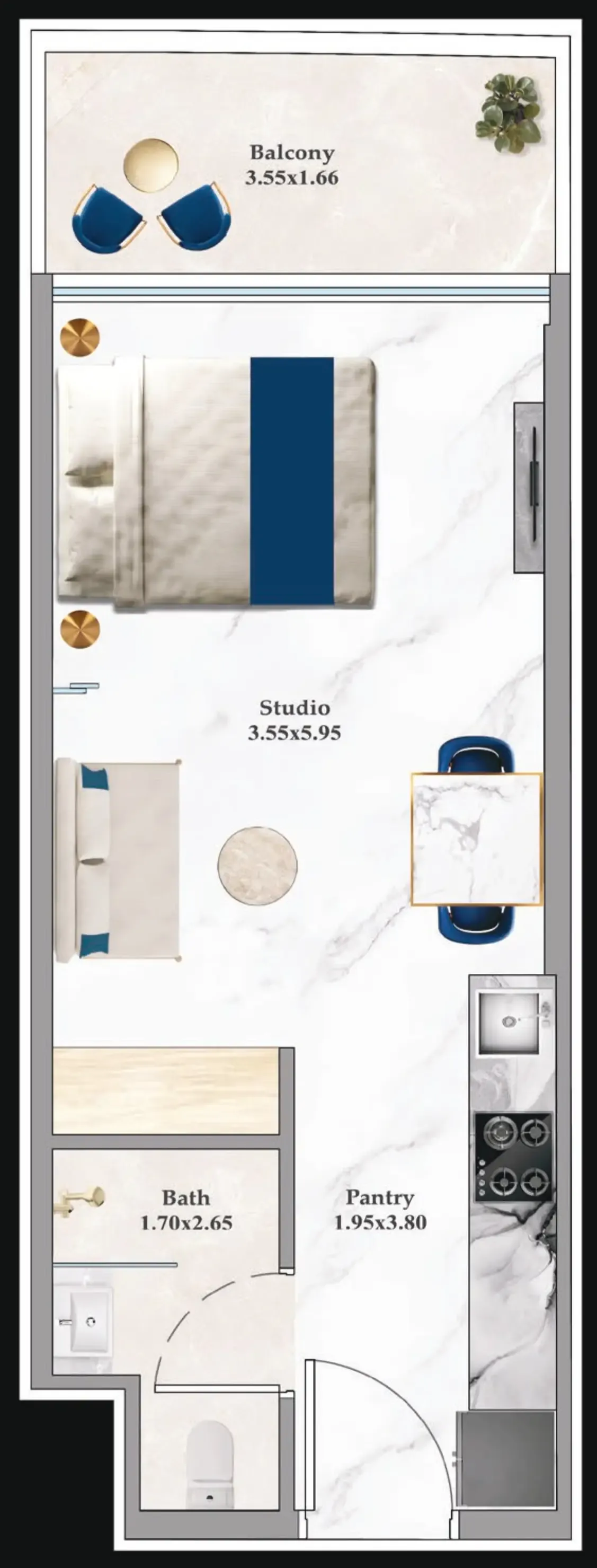 Floor plan — Studio