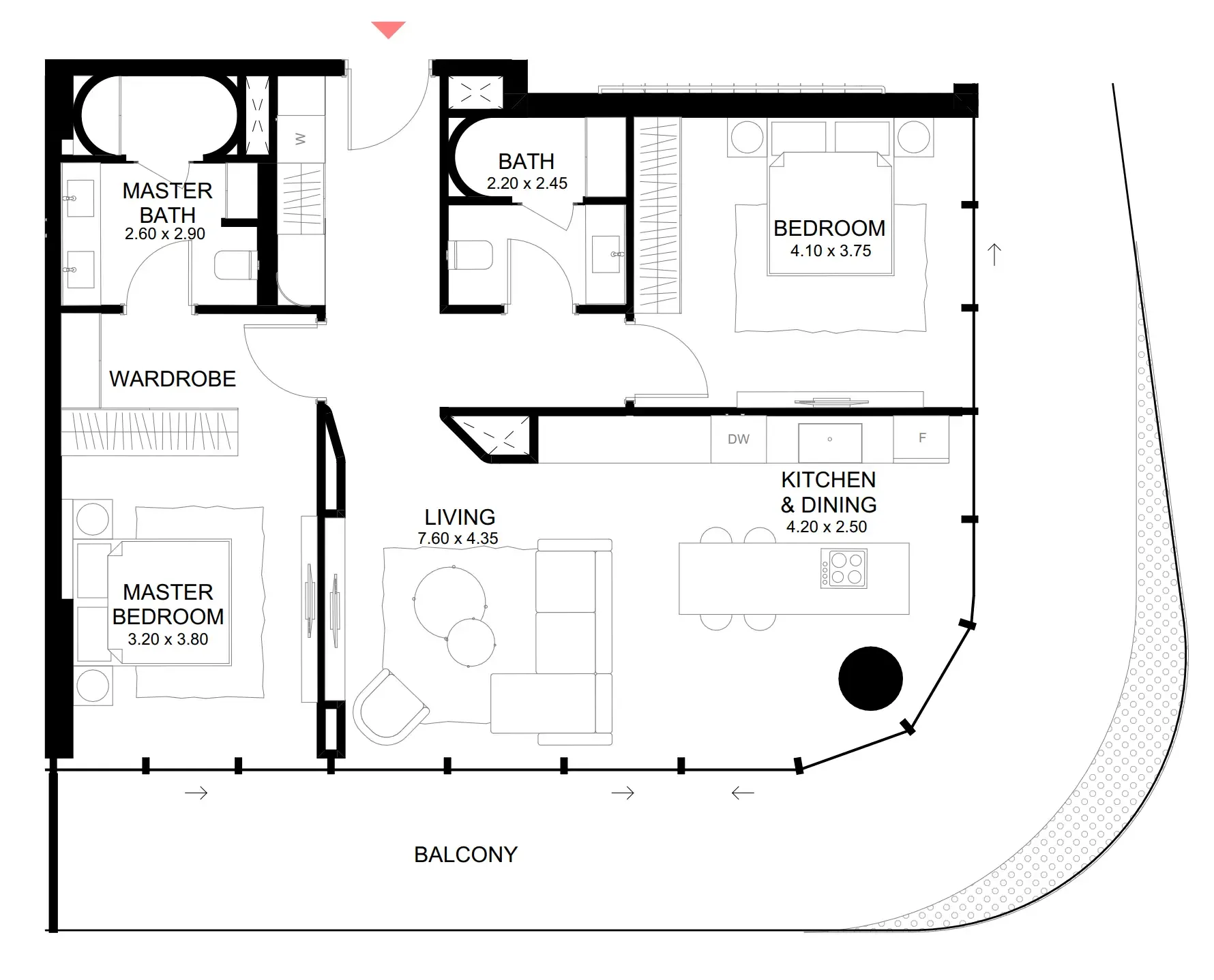 Floor plan — 2 BR