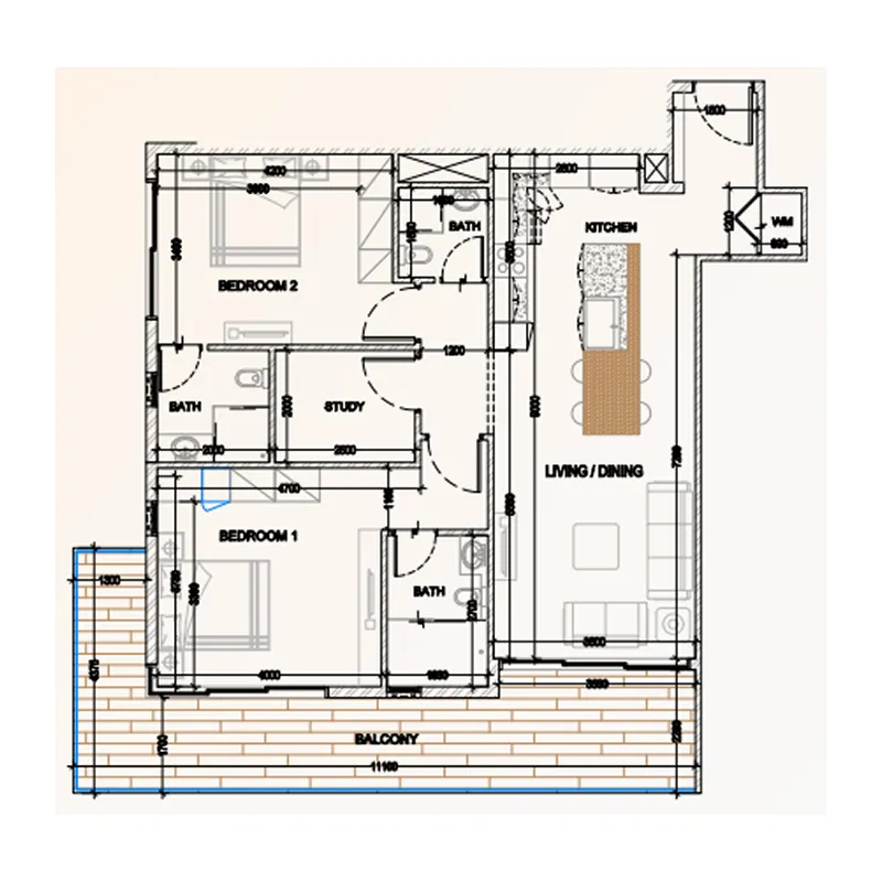 Floor plan — 2 BR