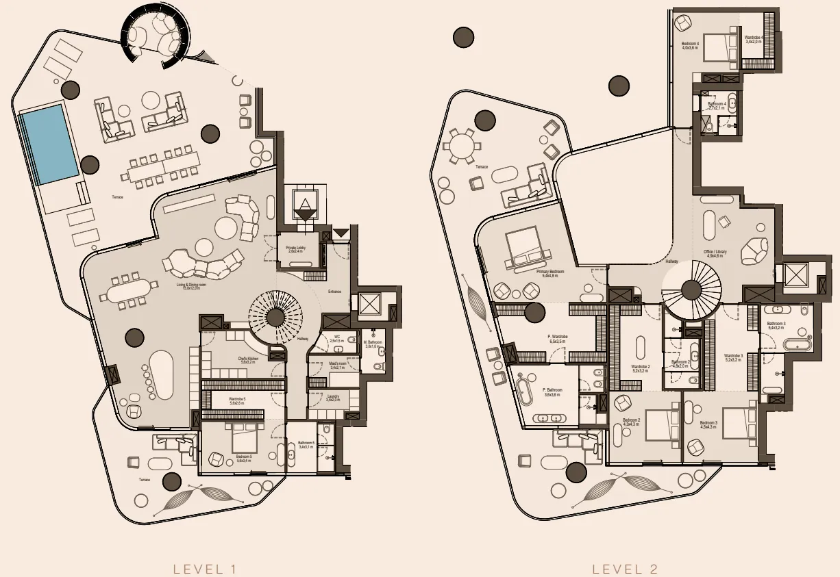 Floor plan — 5 BR