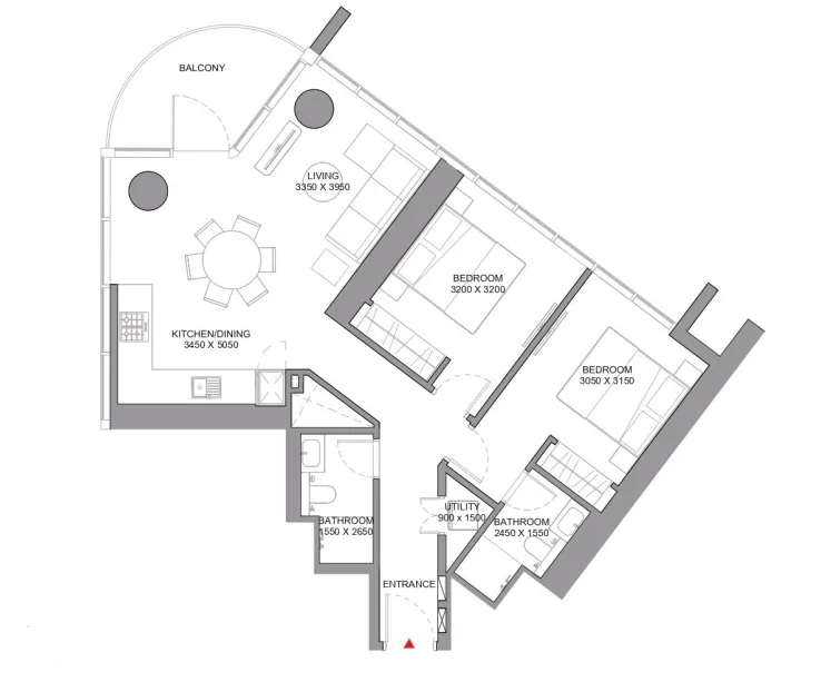 Floor plan — 2 BR
