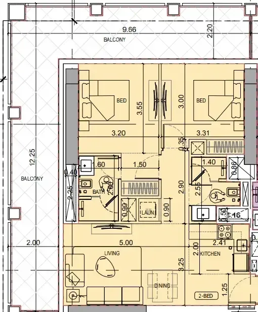 Floor plan — 2 BR