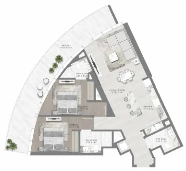 Floor plan — 2 BR