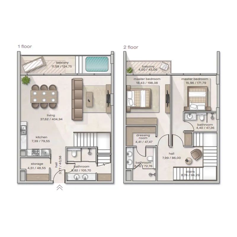 Floor plan — 2 BR