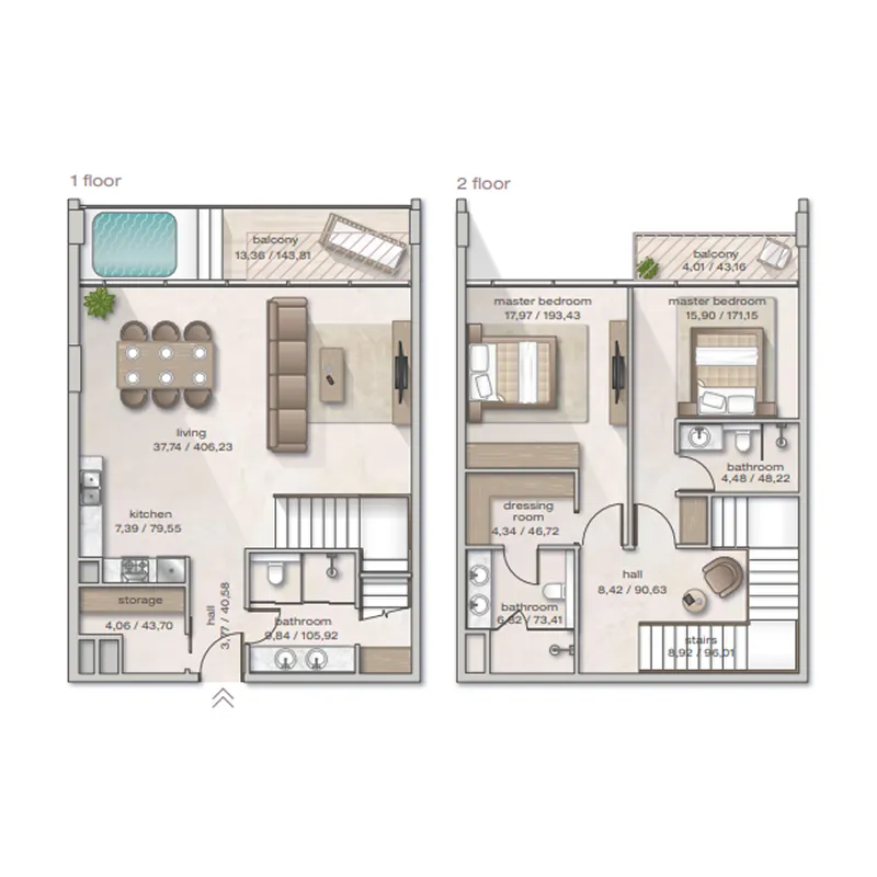 Floor plan — 2 BR