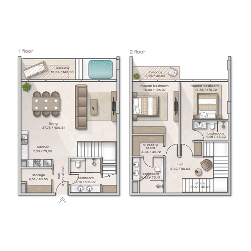 Floor plan — 2 BR