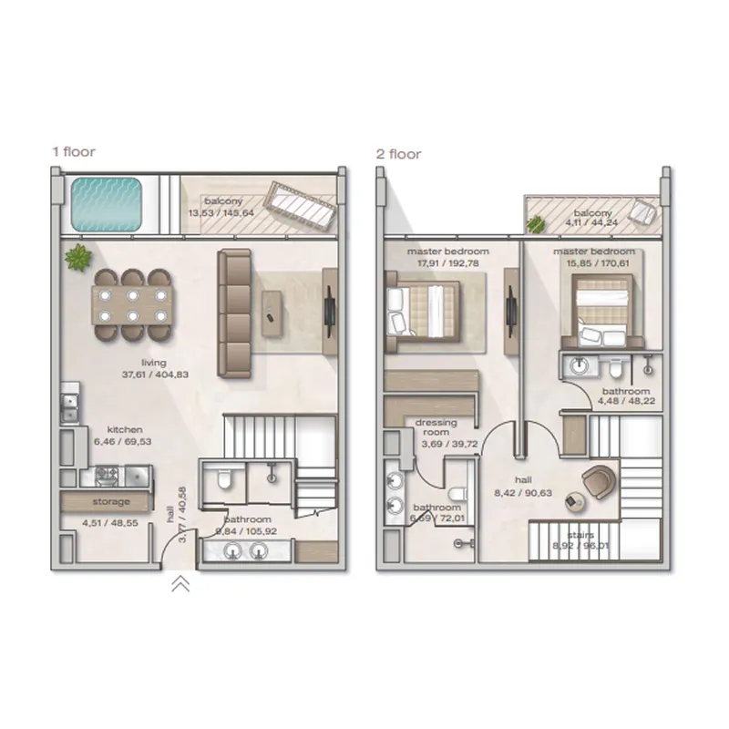 Floor plan — 2 BR