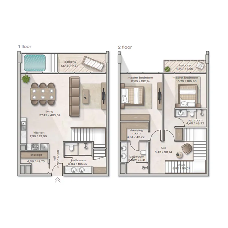 Floor plan — 2 BR
