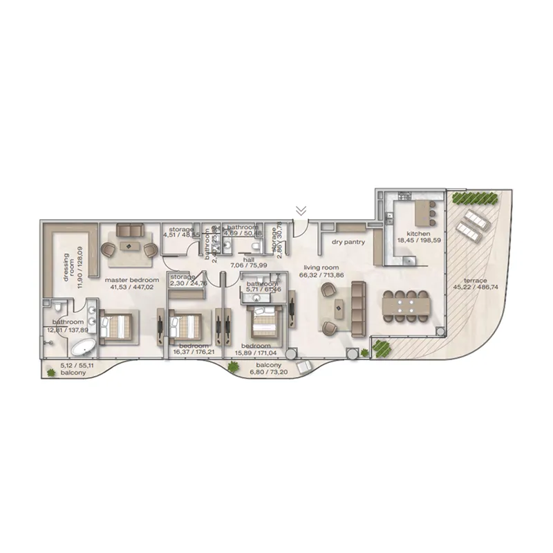 Floor plan — 3 BR