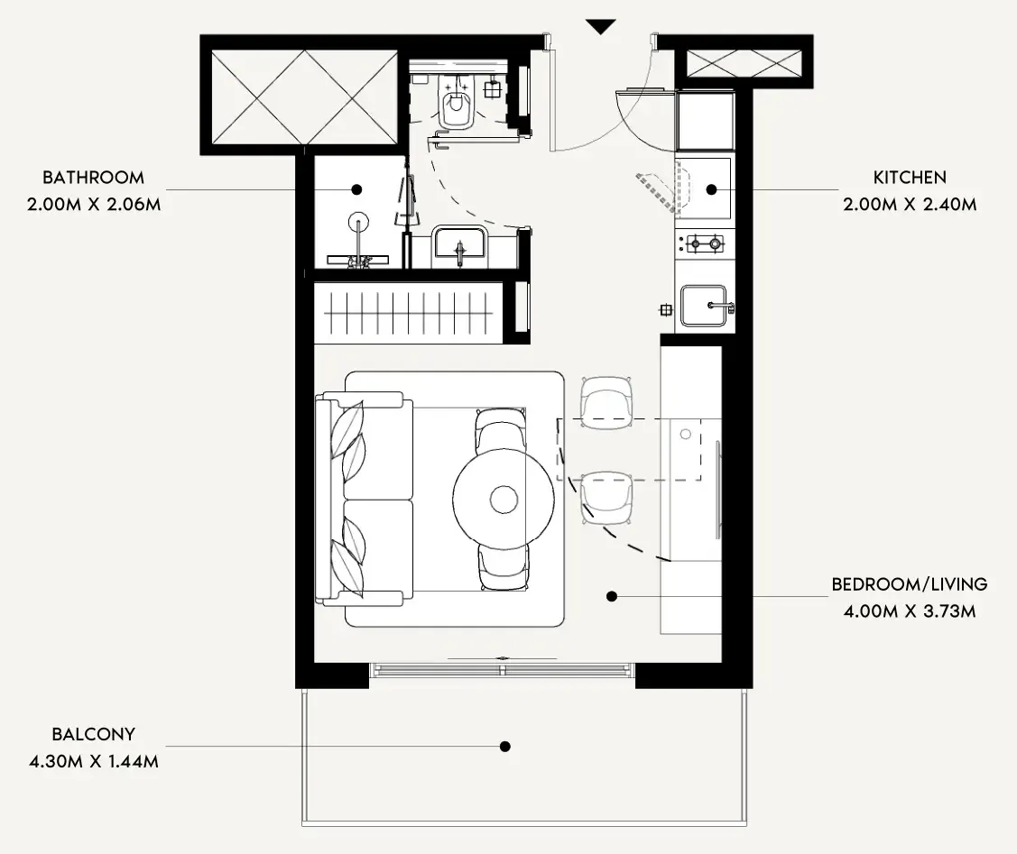 Floor plan — Studio