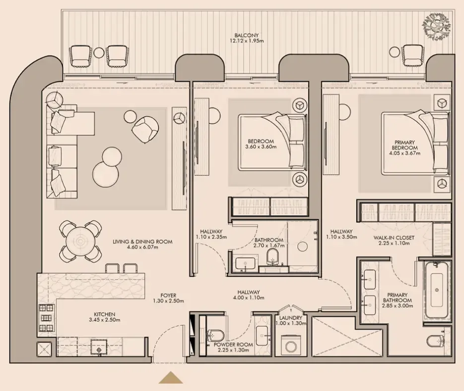 Floor plan — 2 BR