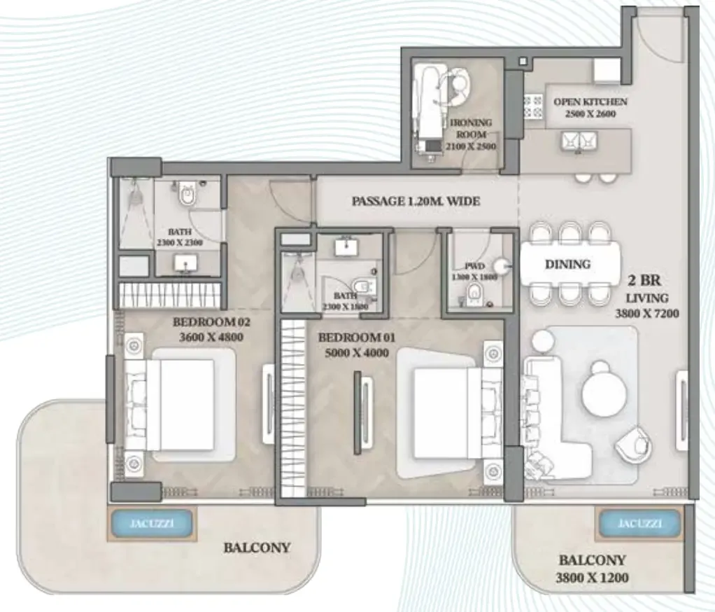 Floor plan — 2.5 BR
