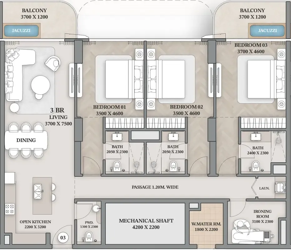 Floor plan — 3.5 BR