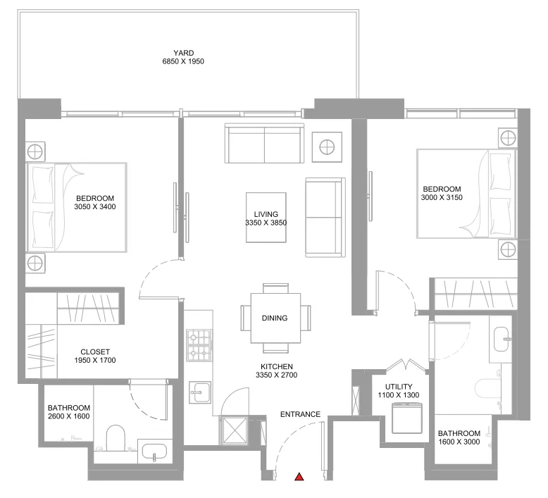 Floor plan — 2 BR