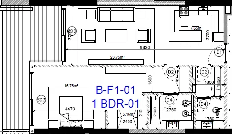 Floor plan — 1 BR