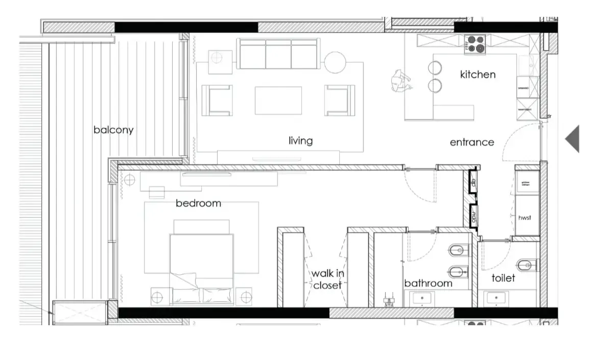 Floor plan — 1 BR