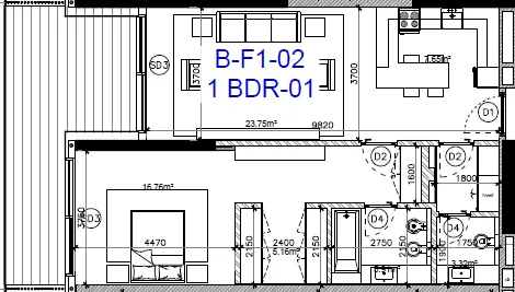 Floor plan — 1 BR