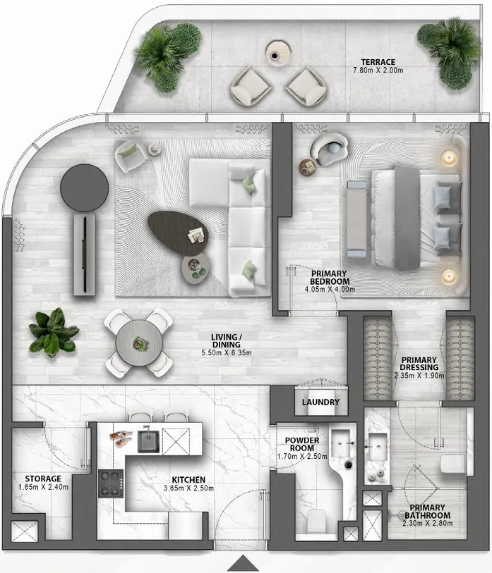 Floor plan — 1 BR