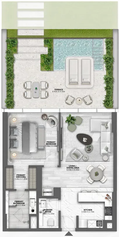 Floor plan — 1 BR