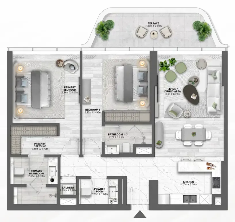 Floor plan — 2 BR