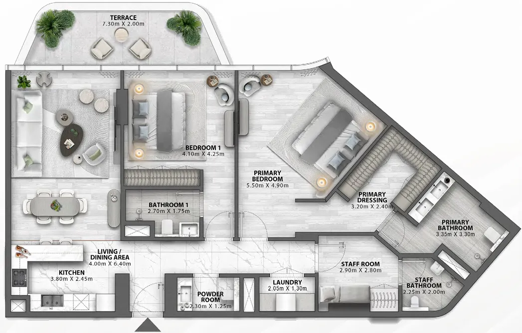 Floor plan — 2 BR