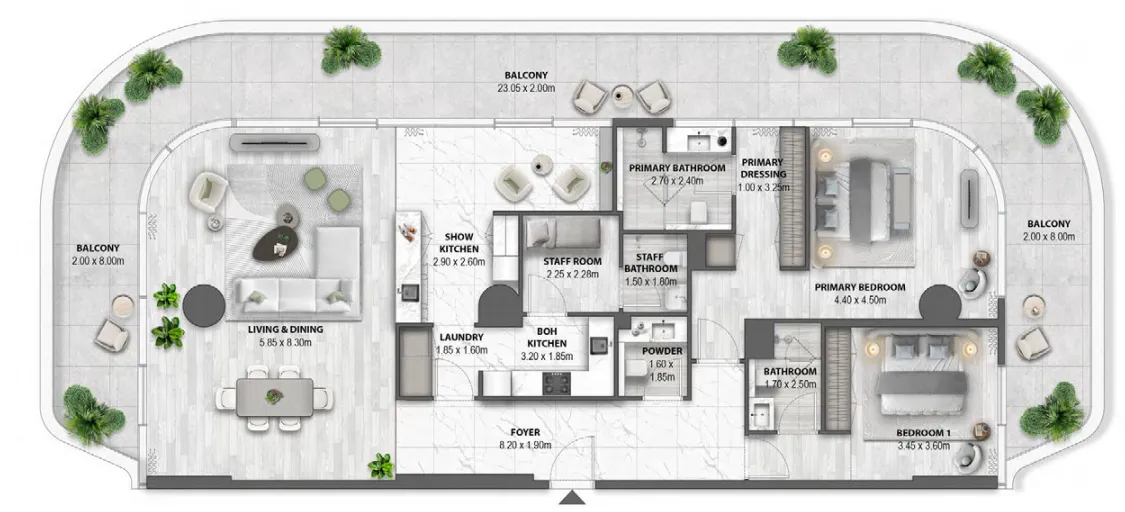 Floor plan — 2 BR