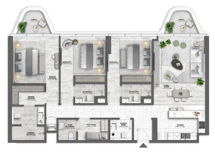 Floor plan — 3 BR