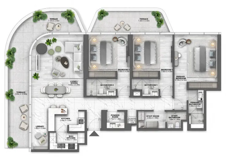 Floor plan — 3 BR
