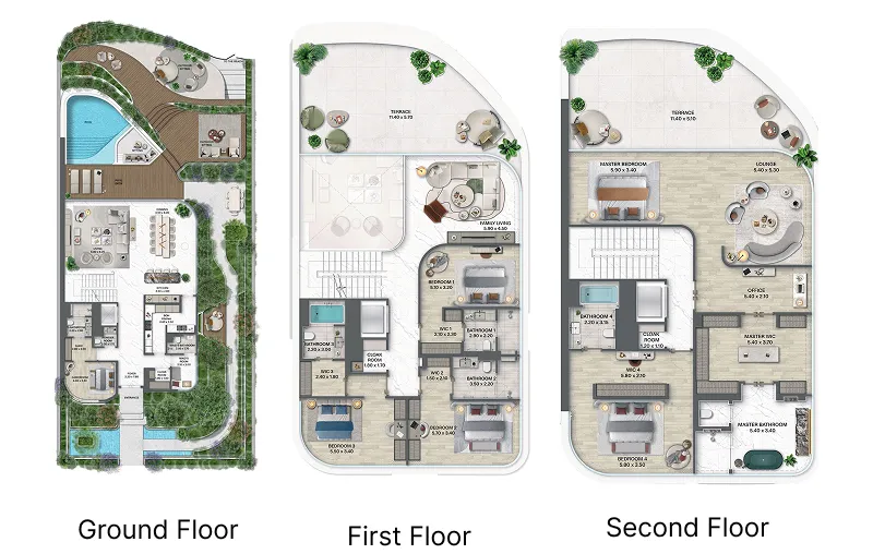 Floor plan — 6 BR