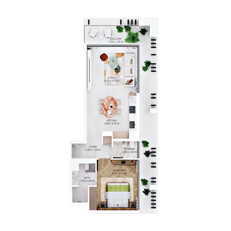 Floor plan — 1 BR